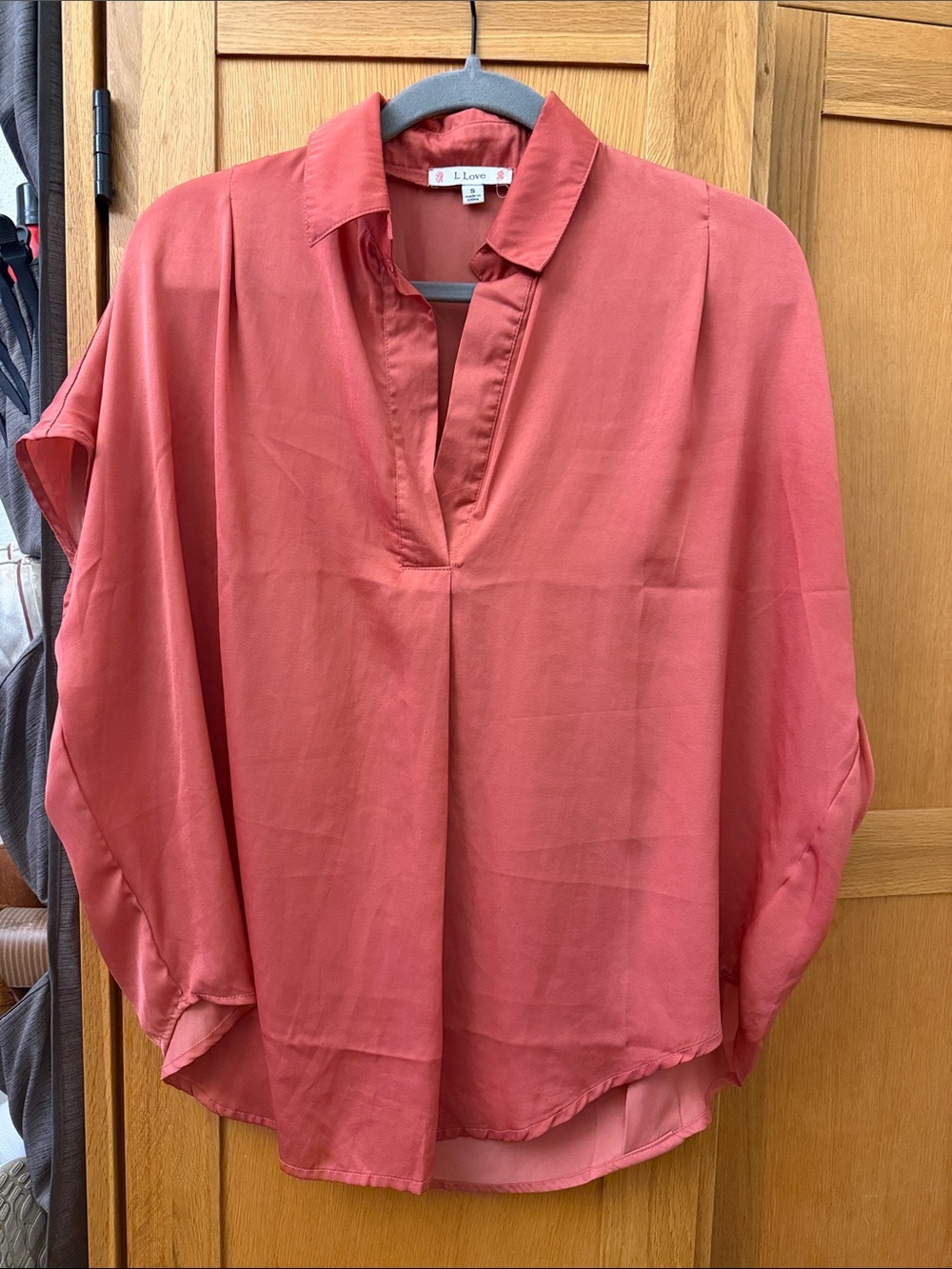 Oversized peach blouse